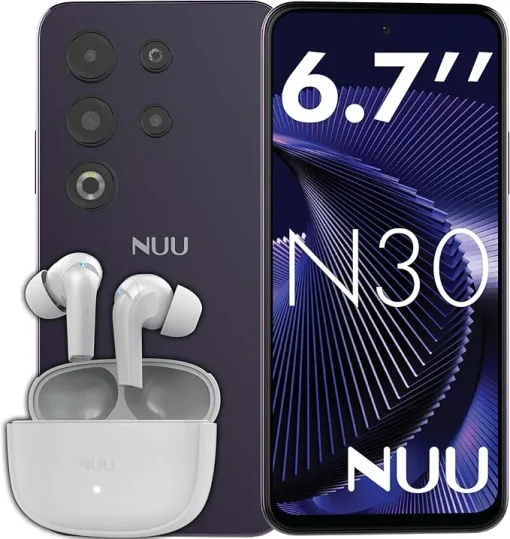 NUU N30 Cell Phone Unlocked with Earbuds Bundle for T-Mobile