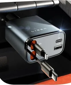 LISEN Retractable Car Charger 4 in 1