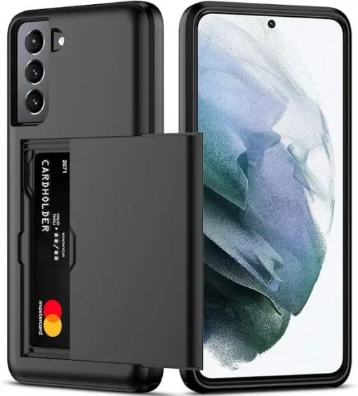 Nvollnoe for Samsung S21 Case with Card Holder 5G 6.2 inch